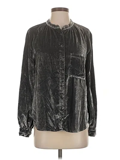 Pre-owned Pilcro Long Sleeve Blouse In Silver