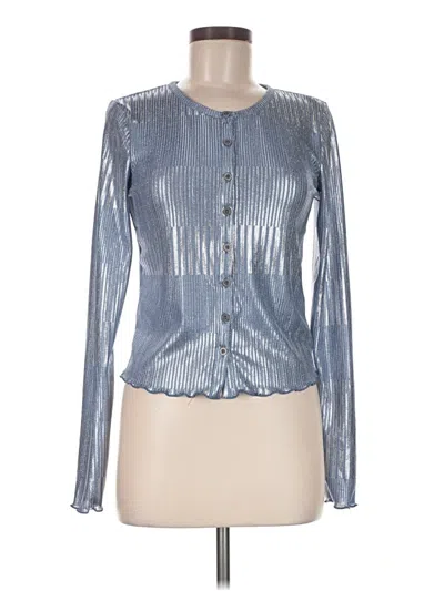 Pre-owned Pilcro Long Sleeve Blouse In Silver