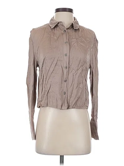 Pre-owned Pilcro Long Sleeve Blouse In Tan