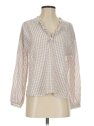 Pre-owned Pilcro Long Sleeve Blouse In Tan