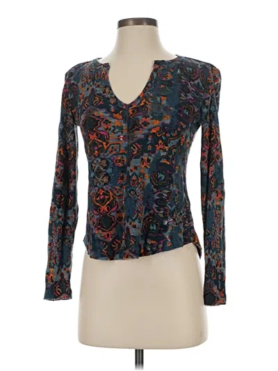 Pre-owned Pilcro Long Sleeve Blouse In Teal