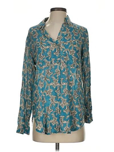 Pre-owned Pilcro Long Sleeve Blouse In Teal