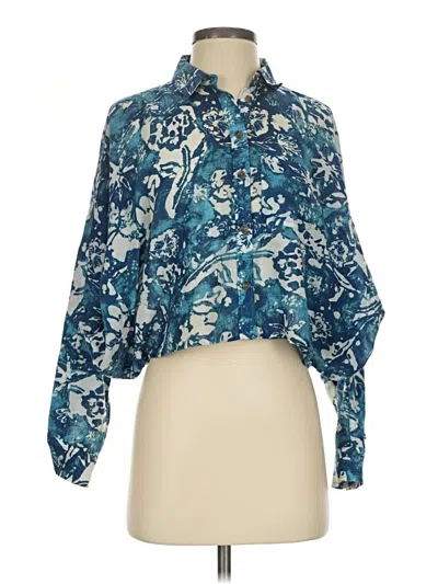 Pre-owned Pilcro Long Sleeve Blouse In Teal