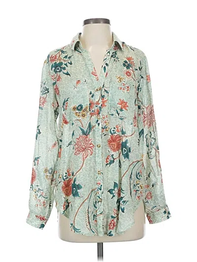 Pre-owned Pilcro Long Sleeve Blouse In Teal