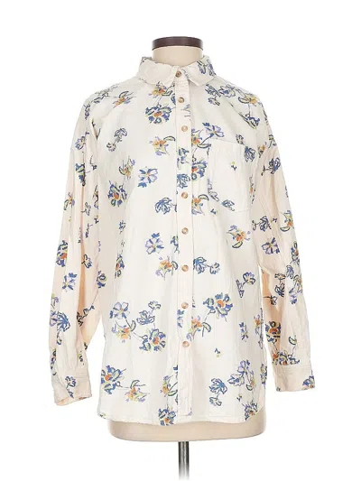 Pre-owned Pilcro Long Sleeve Blouse In White