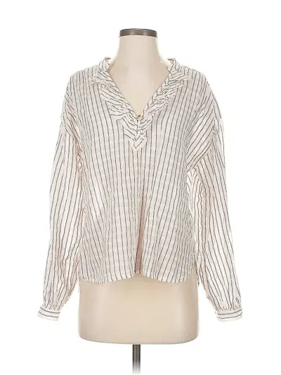 Pre-owned Pilcro Long Sleeve Blouse In White