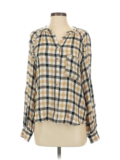 Pre-owned Pilcro Long Sleeve Blouse In White