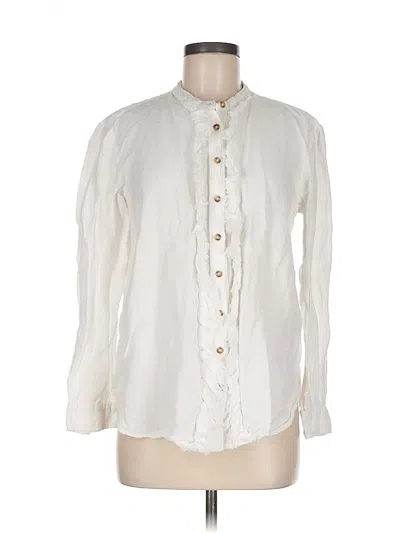 Pre-owned Pilcro Long Sleeve Blouse In White