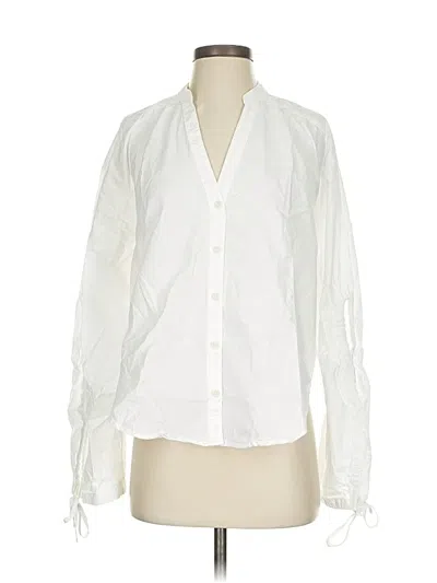 Pre-owned Pilcro Long Sleeve Blouse In White