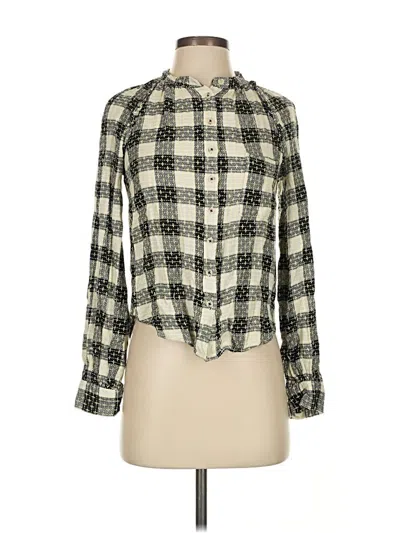 Pre-owned Pilcro Long Sleeve Blouse In White