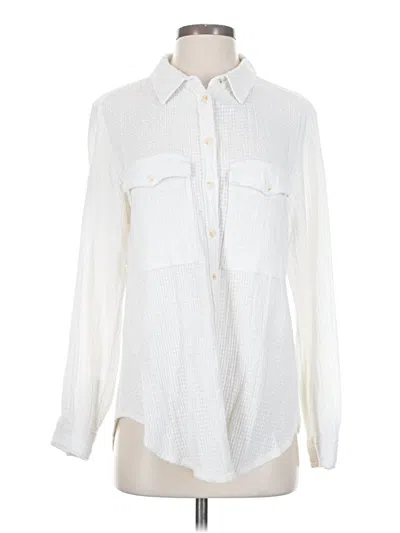 Pre-owned Pilcro Long Sleeve Blouse In White
