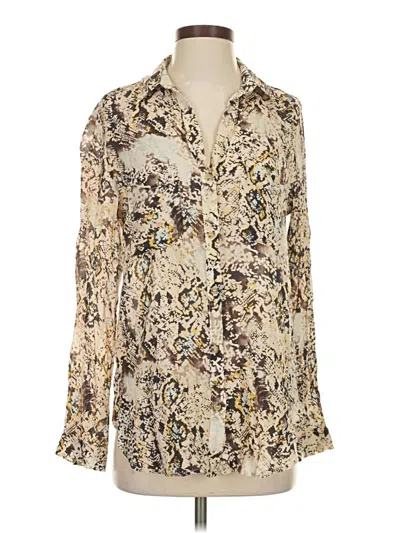 Pre-owned Pilcro Long Sleeve Blouse In White