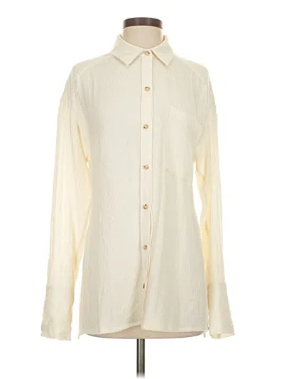 Pre-owned Pilcro Long Sleeve Blouse In White