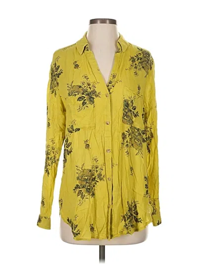 Pre-owned Pilcro Long Sleeve Blouse In Yellow