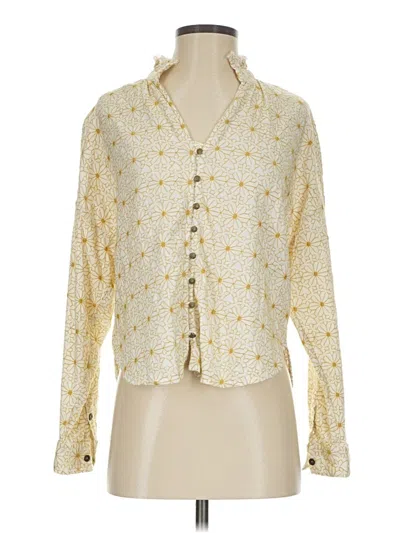 Pre-owned Pilcro Long Sleeve Blouse In Yellow