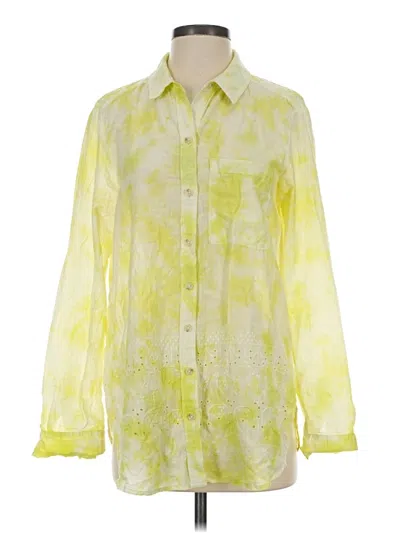Pre-owned Pilcro Long Sleeve Blouse In Yellow
