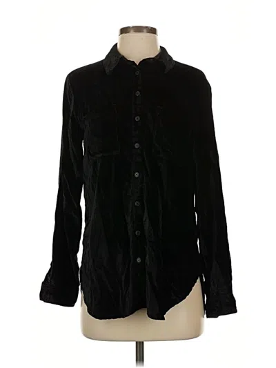 Pre-owned Pilcro Long Sleeve Button Down Shirt In Black