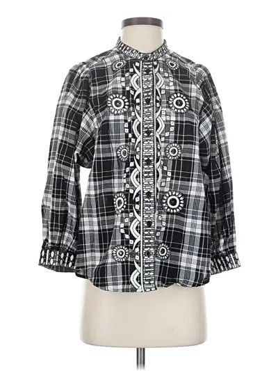 Pre-owned Pilcro Long Sleeve Button Down Shirt In Black