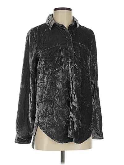 Pre-owned Pilcro Long Sleeve Button Down Shirt In Black