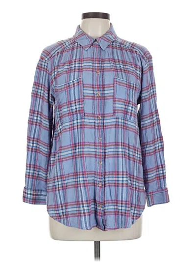 Pre-owned Pilcro Long Sleeve Button Down Shirt In Blue