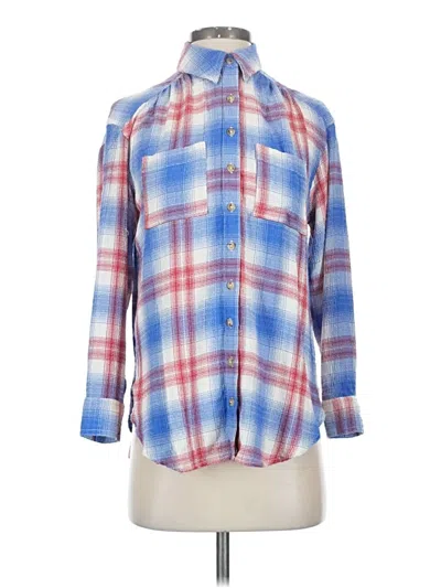 Pre-owned Pilcro Long Sleeve Button Down Shirt In Blue