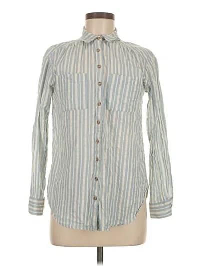 Pre-owned Pilcro Long Sleeve Button Down Shirt In Blue