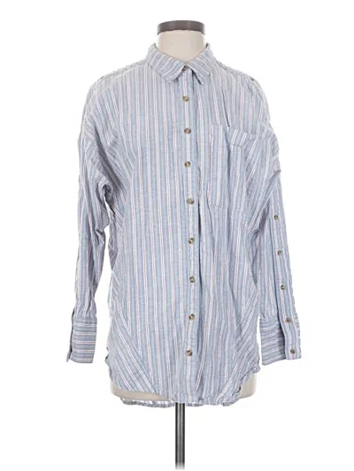 Pre-owned Pilcro Long Sleeve Button Down Shirt In Blue