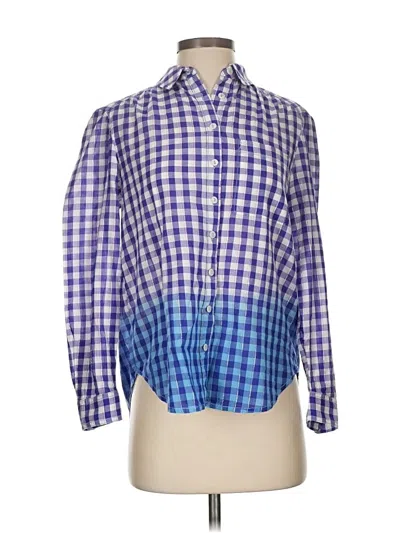 Pre-owned Pilcro Long Sleeve Button Down Shirt In Blue