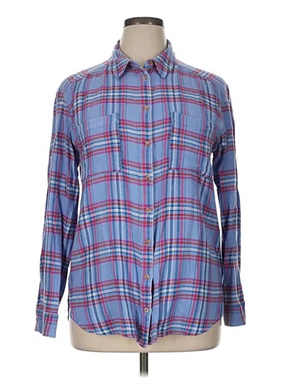 Pre-owned Pilcro Long Sleeve Button Down Shirt In Blue