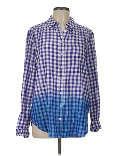 Pre-owned Pilcro Long Sleeve Button Down Shirt In Blue