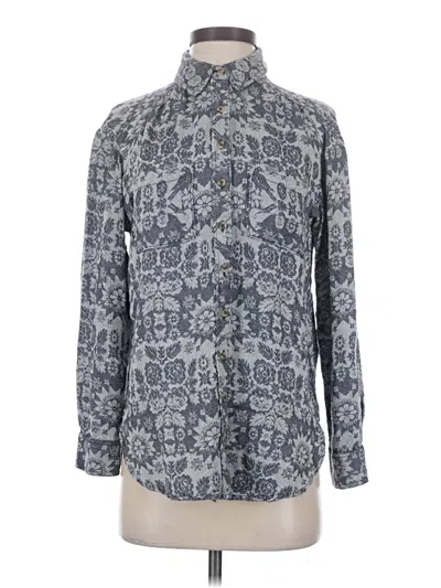 Pre-owned Pilcro Long Sleeve Button Down Shirt In Blue