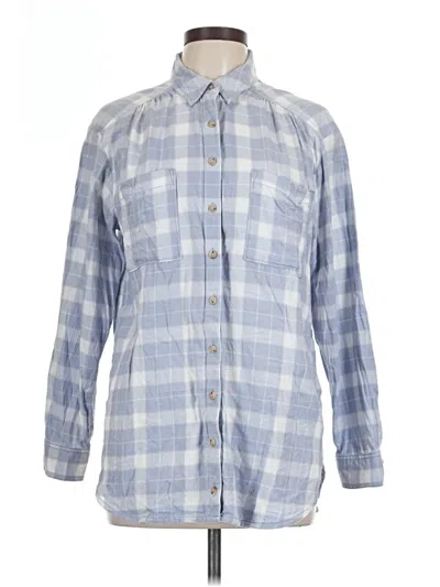 Pre-owned Pilcro Long Sleeve Button Down Shirt In Blue