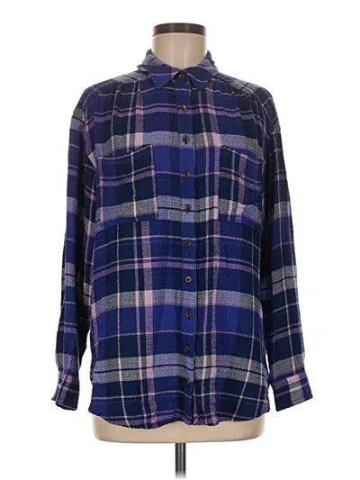 Pre-owned Pilcro Long Sleeve Button Down Shirt In Blue