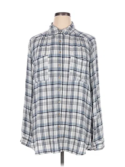 Pre-owned Pilcro Long Sleeve Button Down Shirt In Blue