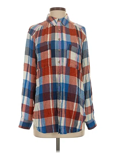 Pre-owned Pilcro Long Sleeve Button Down Shirt In Brown