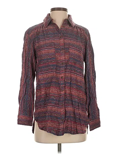 Pre-owned Pilcro Long Sleeve Button Down Shirt In Burgundy