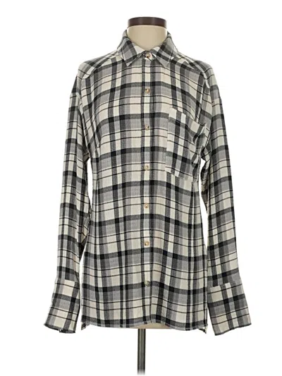 Pre-owned Pilcro Long Sleeve Button Down Shirt In Gray