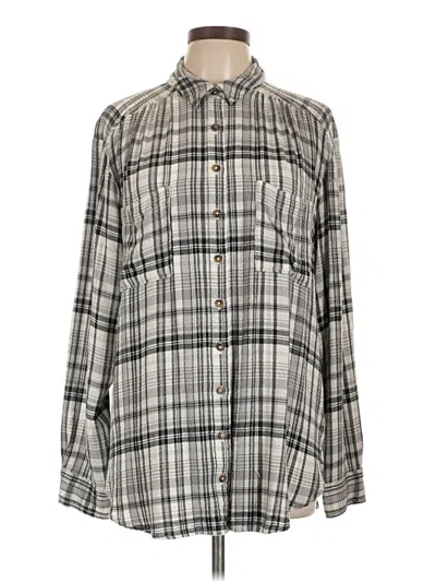 Pre-owned Pilcro Long Sleeve Button Down Shirt In Gray