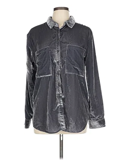Pre-owned Pilcro Long Sleeve Button Down Shirt In Gray