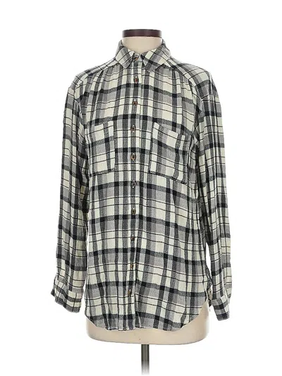 Pre-owned Pilcro Long Sleeve Button Down Shirt In Gray