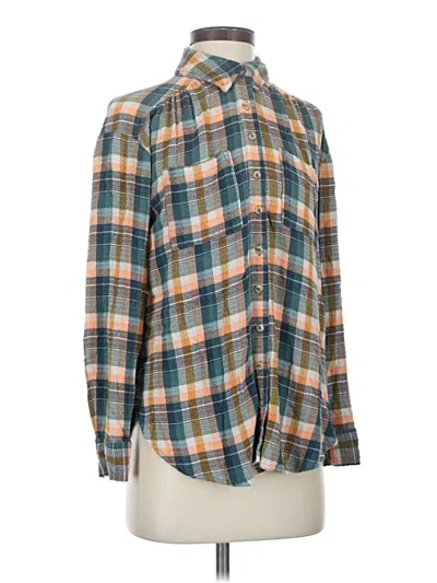 Pre-owned Pilcro Long Sleeve Button Down Shirt In Gray