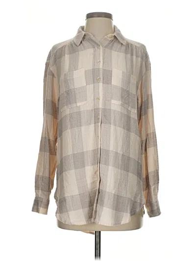 Pre-owned Pilcro Long Sleeve Button Down Shirt In Gray