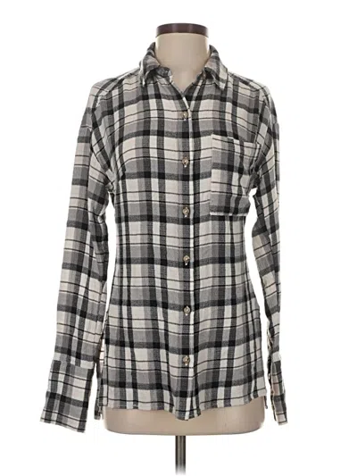 Pre-owned Pilcro Long Sleeve Button Down Shirt In Gray