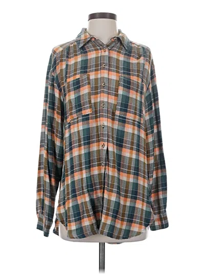 Pre-owned Pilcro Long Sleeve Button Down Shirt In Gray