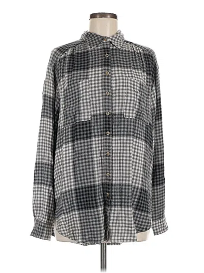 Pre-owned Pilcro Long Sleeve Button Down Shirt In Gray