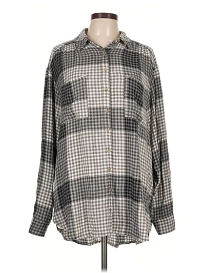 Pre-owned Pilcro Long Sleeve Button Down Shirt In Gray
