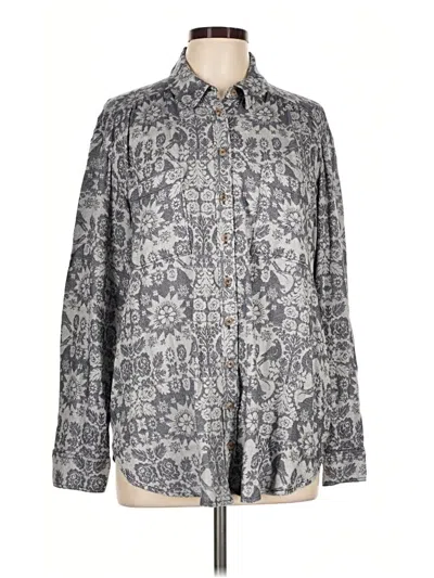 Pre-owned Pilcro Long Sleeve Button Down Shirt In Gray