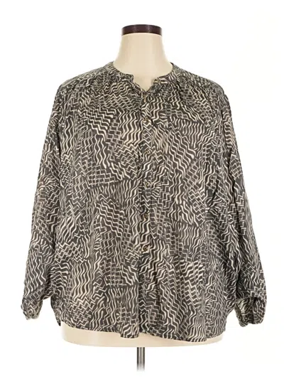 Pre-owned Pilcro Long Sleeve Button Down Shirt In Gray