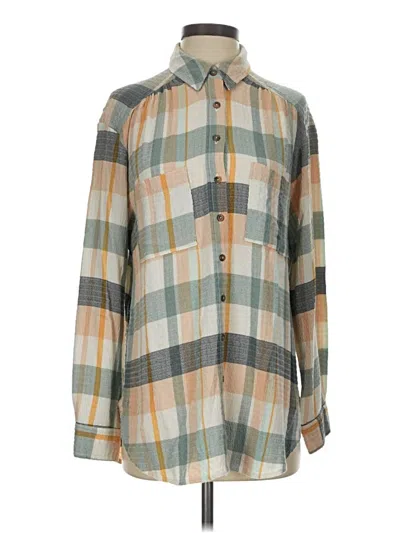 Pre-owned Pilcro Long Sleeve Button Down Shirt In Gray