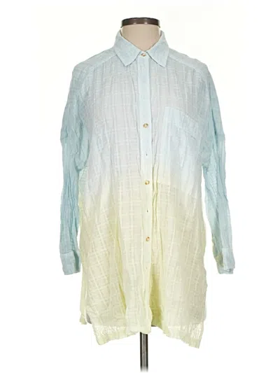 Pre-owned Pilcro Long Sleeve Button Down Shirt In Green